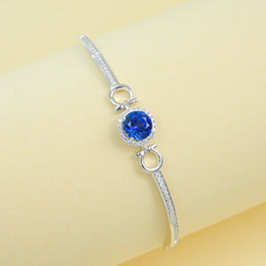 Pulsera de Plata 925 con Zafiro Azul Cultivado, un Elegante Regalo Diario de Cumpleaños para Sorprender a Chicas - Product Image 5