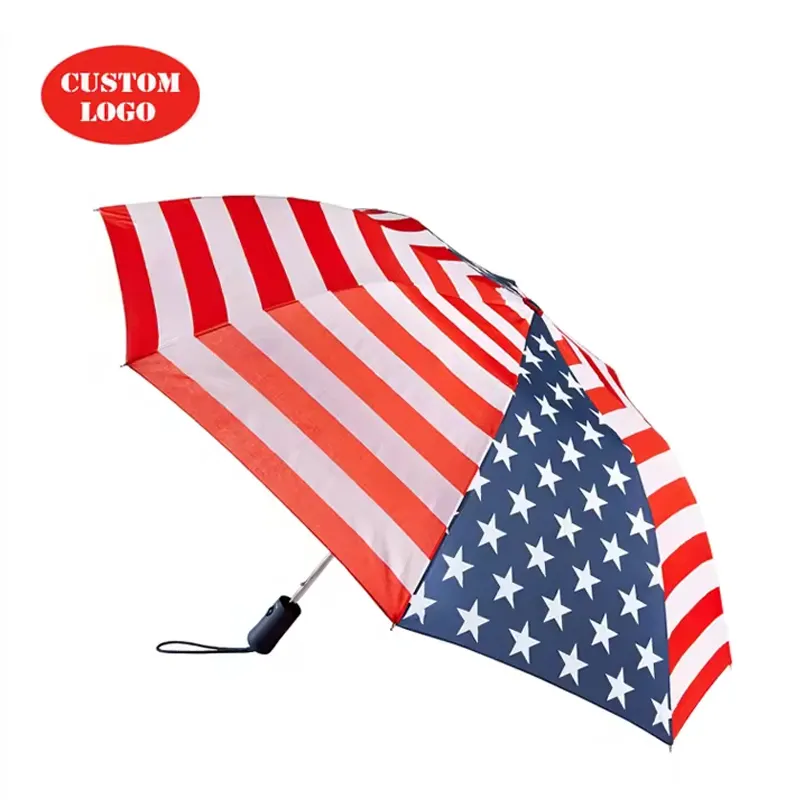 Nuoxin payung bendera Amerika kustom, payung AS tangan lipat pribadi Manual