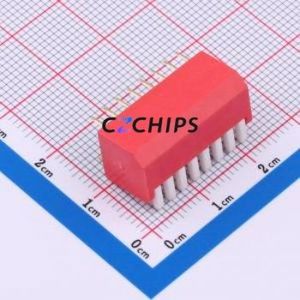 DP-8-R-T DIP Switch Through hole Component (THT),P=2.54mm Switch Piano Key Single Pole Single Throw 8 2.54mm - Product Image 2