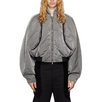 OEM anpassbare dünne Taslan Nylon Bomber Wind breaker Jacke mit unsichtbarer Kapuze und Stehkragen 100% Nylon Material