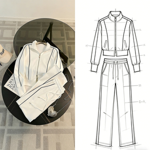 Conjuntos Deportivos Casuales para Mujer, Sudaderas Largas Deportivas con Contraste, Personalización al por Mayor en Tallas <span class=keywords><strong>S</strong></span>-3XL, Ropa Deportiva Clásica para Mujer - Product Image 1