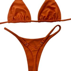 Bikini string confortable et sexy 2025 en Spandex/Polyester à séchage rapide avec soutien-gorge push-up asymétrique - Product Image 4