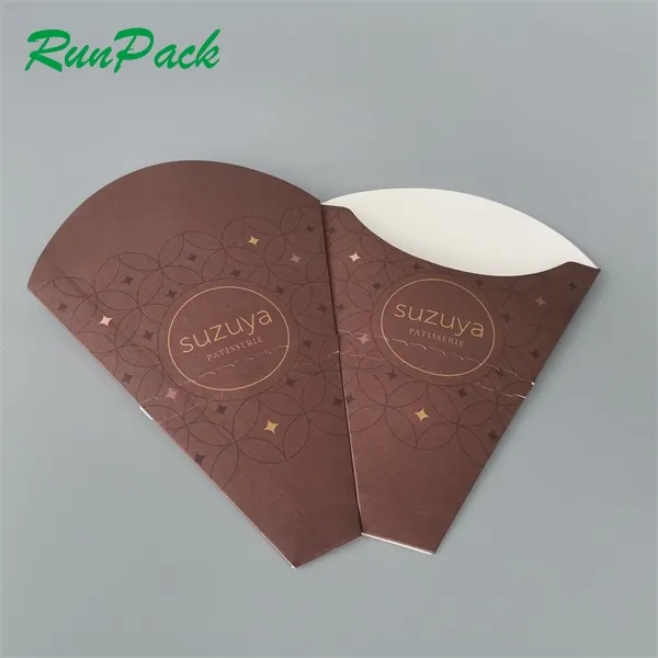 Einweg papier Krepp Waffel Bubble Cone Takeout Halter Werbe benutzer definierte biologisch abbaubare Krepp halter Krepp Emballage Lebensmittel