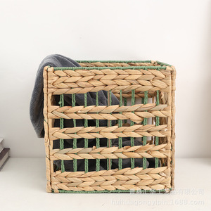Cestas tejidas huecas en stock para almacenamiento de ropa sucia del hogar, cestas organizadoras multiusos tejidas a mano y - Product Image 2