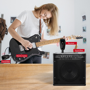 2.4GHz内蔵充電式ワイヤレスマイク送信機/受信機エレキギターマイク用マイク - Product Image 4