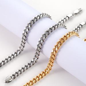 Jewelry for <b>Men</b> Stainless Steel Bracelet Gold Plated Jewelry Cuban Link Bracelet Chunky Bracelet Durable Stainless Steel Jewelry - Product Image 3