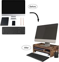 Support de moniteur en bois à 2 niveaux CHICON Riser Design moderne écran PC et accessoire de bureau pour ordinateur de bureau iMac