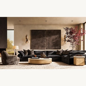 طاولة قهوة دائرية من الخشب الصلب، من أثاث غرفة المعيشة العصري، طاولة وسط للاستخدام في غرفة المعيشة والمكتب - Product Image 2