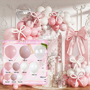 Palloncini per <span class=keywords><strong>Compleanno</strong></span> 140 Pezzi <span class=keywords><strong>Rosa</strong></span> Coquette in Lattice Durevole <span class=keywords><strong>con</strong></span> Fiocco Lungo <span class=keywords><strong>Rosa</strong></span> 260 per Laurea e Festa della Mamma - Product Image 4