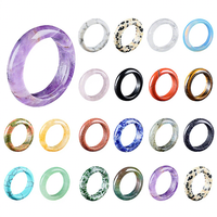 Bagues en pierre de cristal naturel, style bracelet à porter au poignet, bandes de pierres semi-précieuses pour un usage quotidien et des occasions de cadeaux