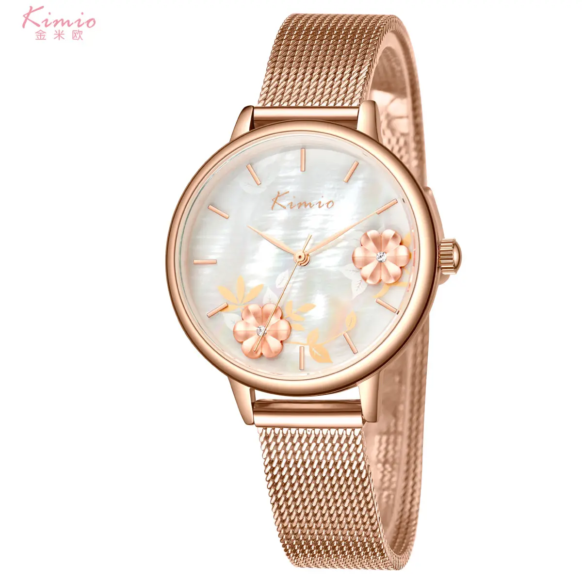 Fashion Mesh Band Japan Movt Stainless Steel Women Wrist Watch Unique MOP dial Ladies Watches