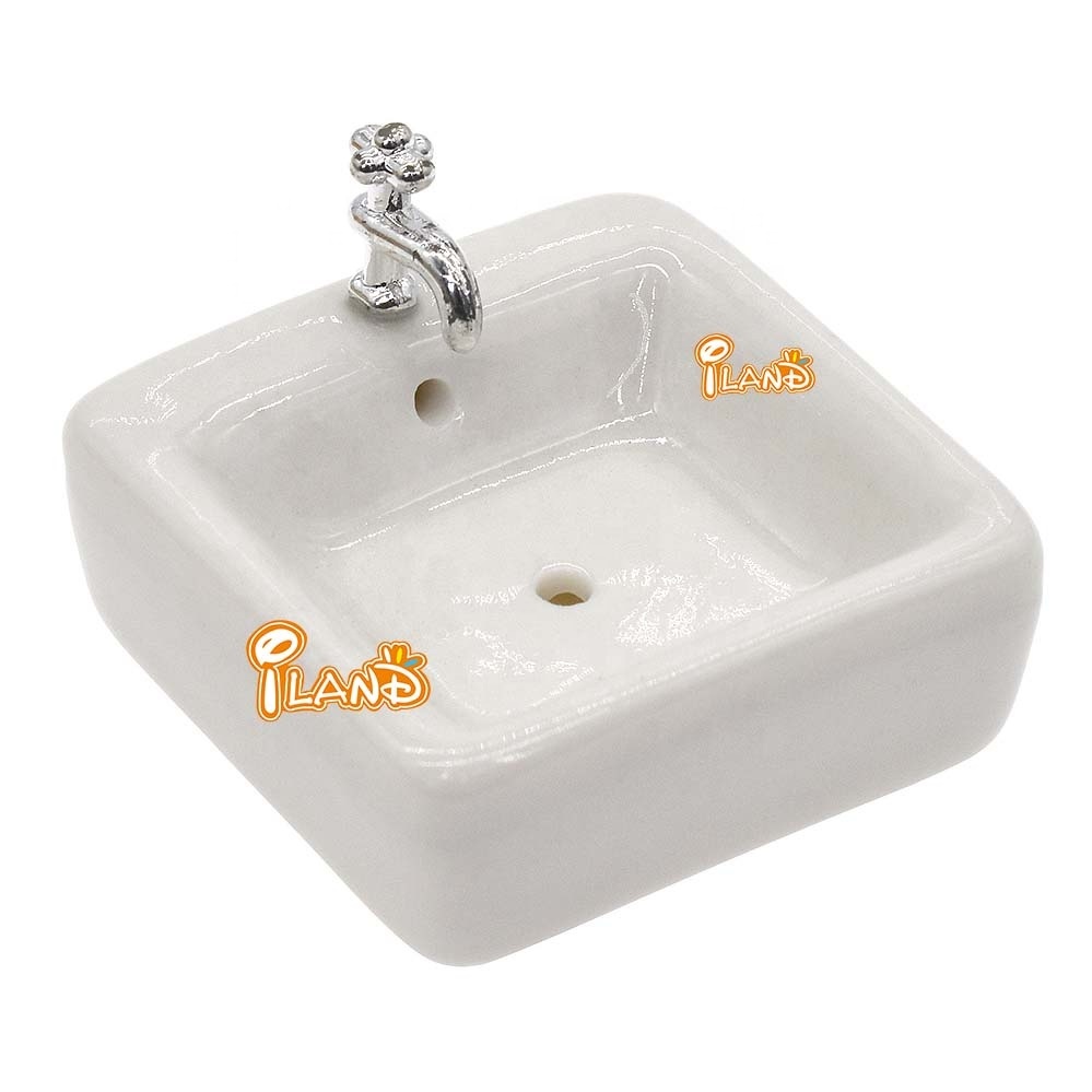 1/6 Casa delle bambole in miniatura Figura d'azione FATTO A MANO Lavandino Lavandino Bagno Rubinetto d'argento Set Sindy Accessori Giocattolo Decorazione - Italia