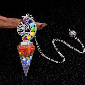 Pendentif pendule spirituel en résine et pierres naturelles mélangées pour la guérison, la décoration ou comme cadeau (vente en gros) - Product Image 3