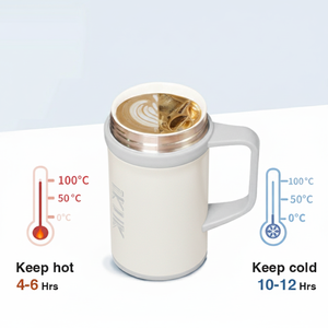 Mug à thé en acier inoxydable 16 oz 500 ml à double paroi avec infuseur à thé en porcelaine - Product Image 6