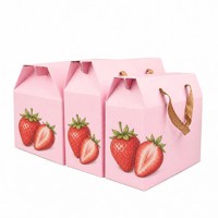 Boîtes cadeaux personnalisées à toit en pignon, motif fruits, couleurs variées, vente en gros OEM
