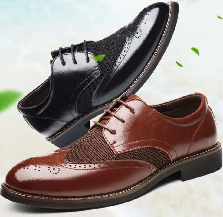 Sepatu Pantofel Kasual untuk Pria, Sepatu Formal Bisnis Ukuran Besar, Sepatu Kulit Eropa dan Amerika untuk Pria