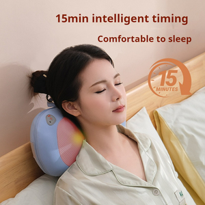 Almohada masajeadora de cuello inalámbrica inteligente en forma de U, almohada de viaje portátil para la cabeza y la cintura, cojín trasero Shiatsu para el hogar