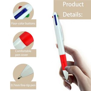 Custom Promotional 4 Colors Plastic Click Ball <b>Pen</b> Business Office Stationery Gifts 4-in-1 Multicolor <b>Retractable</b> Ballpoint <b>Pen</b> - Product Image 3