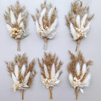 Boutonnière et Corsage Artisanaux de Fleurs Éternelles pour Mariage et Banquet, Décoration pour Costume de Marié, Hommes et Robe de Mariée