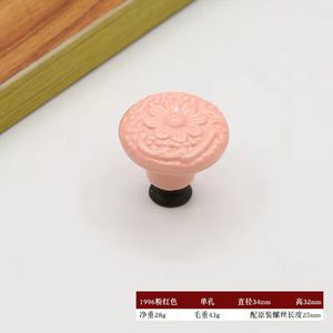 Petit meuble rond tiroir armoire chambre d'enfant bouton en céramique fleuri - Product Image 5