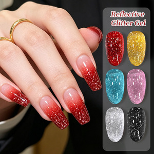 High Reflective Super Shiny Crushed Diamond Nail Gel Polish Sparkling Glitter Nail Art Gel for Manicure Salon Wholesale - Product Image 1