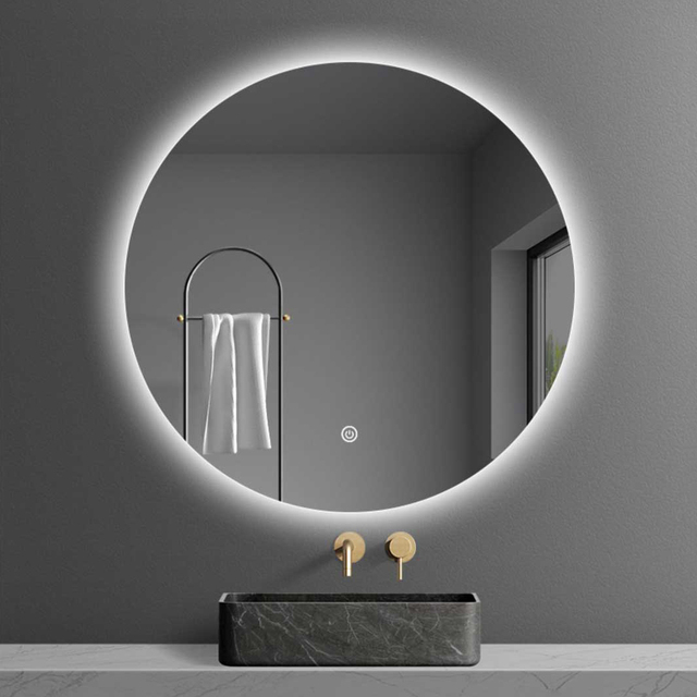Modern Round Led Mirror Wall Mounted Bathroom Mirror Touch Switch Screen Smart Mirror with Anti Fog Function