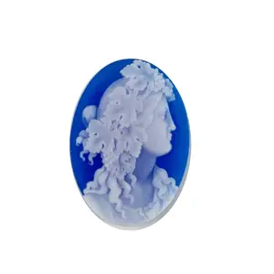 Gemstone Stock 3D caving Portrait Cameos for Statement Jewellery Pendant Necklace Making 18x25mm