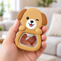 Ouvre-bouteille en PVC personnalisé, dessin animé, caoutchouc souple, moulé 2D 3D, insert métallique intégré, cadeau promotionnel