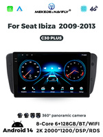 MEKEDE Android Car FM DSP 8 cœurs 6+128 Go GPS Navigation Écran tactile Lecteur multimédia radio pour Seat Ibiza 2009-2013