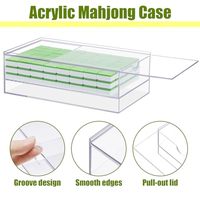 Boîte de rangement pour Mahjong en acrylique transparent avec couvercle coulissant, pour 160 tuiles de style américain, pour le divertissement