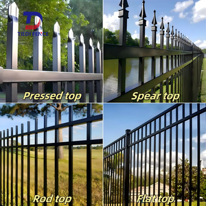 รั้วเหล็กปลายแหลมตกแต่งสำหรับความปลอดภัยในที่อยู่อาศัย กว้าง 2.8 ม. แผงรั้วเหล็กชุบสังกะสีพร้อมท่อโลหะป้องกัน - Product Image 4