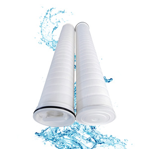 Élément filtrant plissé métallique de 20 pouces, 0,2 micron, papier filtre à eau, membrane plissée PP/Nylon/PTFE, cartouches filtrantes en polyester à haut débit - Product Image 1
