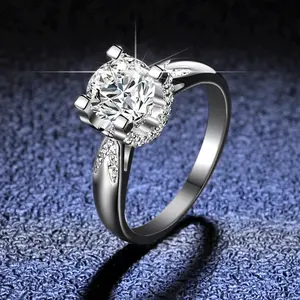 Wholesale D VVS1 1ct Moissanite Beautiful thread ring 925 Sterling Silver Diamond Ring Special Promotion