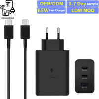 Adaptateur secteur de charge rapide GaN 65W PD Type-C double port (USB-A/Type-C) avec câble pour appareil photo - Vente en gros usine