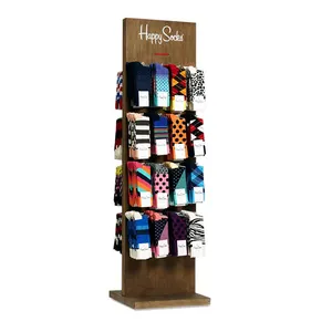 Chất Lượng Cao Hai Mặt Miễn Phí Thường Vụ Sàn Gỗ Vớ Hiển Thị Đứng Sock Rack