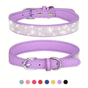 Crystal Glitter Rhinestone Bling Dog Collar Leash Set para cachorro tamaño ajustable - Product Image 1