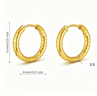 Pendientes de Oro Imitación con Alambres Trenzados y Diseño Abombado, Dijes PVD Estructurados de Capa Gruesa para Fabricación de Joyas, Joyería y Accesorios para Mujer