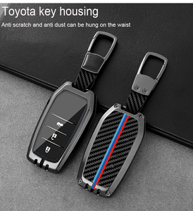 Housse de clé de voiture de luxe en alliage de zinc noir pour Toyota RAV4 Highland Corolla Hilux Fortuner Land Cruiser Camry CHR Prado 2017 - Product Image 2