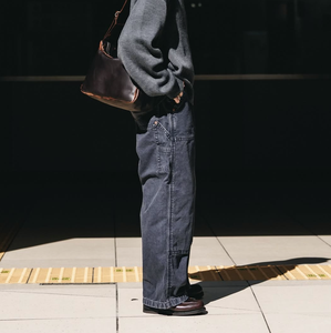 <span class=keywords><strong>Pantalon</strong></span> de menuisier double genou pour hommes Street Wear Oversized Heavyweight Duck Canvas Vintage Indigo Blue - Product Image 4