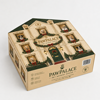 Boîte vide personnalisée en forme de maison pour calendrier de l'Avent pour animaux de compagnie, 12 jours, avec tiroirs, emballage cadeau de Noël pour friandises et jouets pour chiens et chats, vente en gros