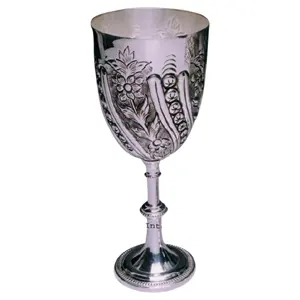 גביע יין מתכת בעבודת יד בציפוי כסף כלי שתייה מקצועיים עמידים ואמינים לשימוש בחתונות ובברים