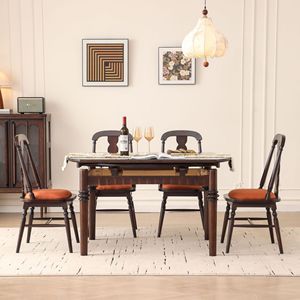American Style Solid Wood Dining <b>Table</b> Rectangle Combination Furniture For Dining Room - Product Image 1