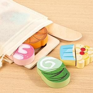 Pretend Kitchen Set Kids Wood Cutting Fruit Vegetables Wooden Play Food Toy - Product Image 4
