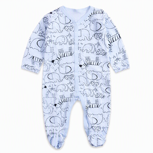 <span class=keywords><strong>Pijama</strong></span> de Bebé con Estampado de León Amarillo, 100% Algodón, Manga Larga, Unisex, con Pies Cubiertos - Product Image 2