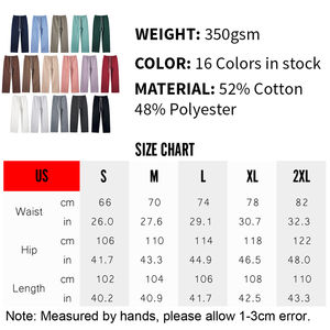 Pantalones de chándal de algodón y poliéster bordados, pantalones de chándal de pierna recta de lana gruesa, pantalones de chándal con logotipo de parche bordado desgastado personalizado - Product Image 6