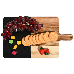 Youlike nouveauté bonne qualité multi-fonction bois d'acacia naturel coupe planche à découper ensemble avec poignée pour cuisine - Product Image 5
