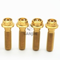 Ensemble de vis et boulons à tête hexagonale à bride en titane zingué S-J M6x10-75mm résistant à la corrosion pour la rénovation de moto (8/12 pièces)