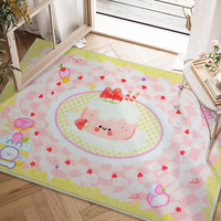 Vente chaude Mignon Rose Style Lavable Faux Cachemire Doux En Peluche Enfant Chambre Salon Tapis Tapis