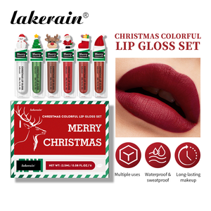 Lakerain Promo Natal Tema Lipstik Warna-warni Merah Set <span class=keywords><strong>Lip</strong></span> Tint Beludru Kosmetik Matte Lipgloss Set <span class=keywords><strong>Lip</strong></span> <span class=keywords><strong>Gloss</strong></span> Natal - Product Image 3