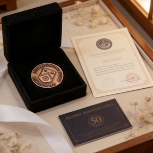 Pièce de monnaie commémorative personnalisée en métal, émaillée à chaud, gaufrée en 3D, écologique, pour les anniversaires de fondation universitaires (OEM) - Product Image 2